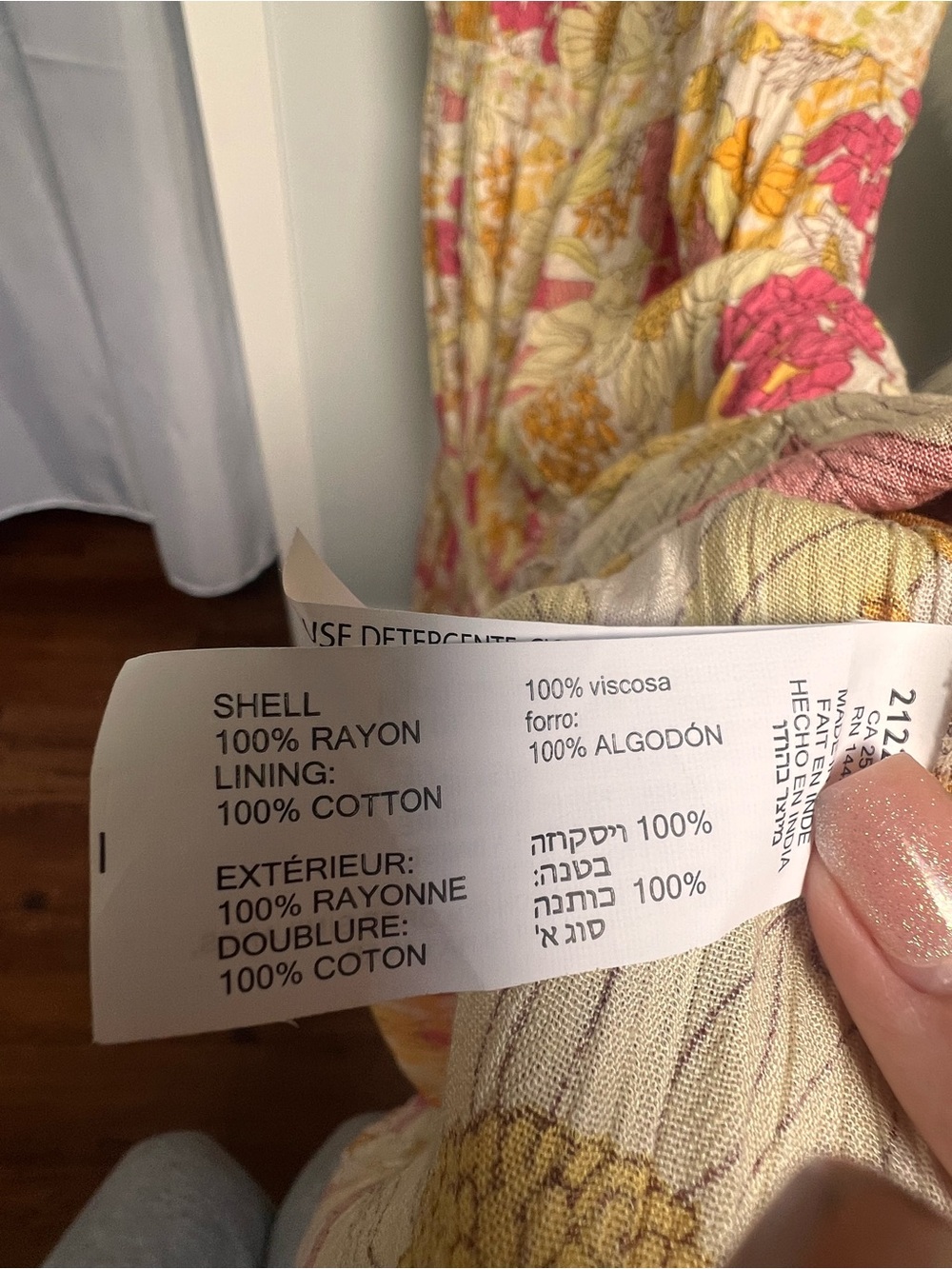 Dex Floral Tiered Maxi Dress in Cream, Pink and Mustard - Picture 7 of 7
